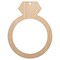 Diamond Ring Wedding Engagement Solid Unfinished Craft Wood Holiday Christmas Tree DIY Pre-Drilled Ornament